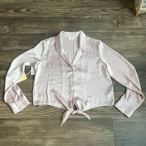 NWT Aritzia Wilfred Front Tie Blouse